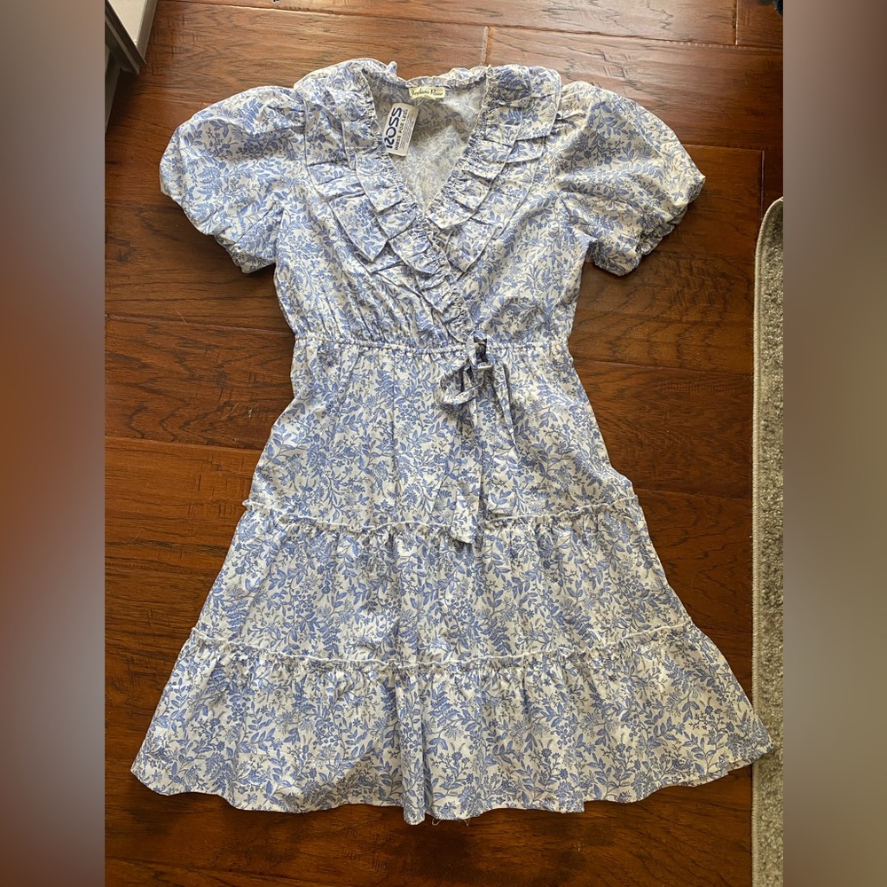 New blue and white dress